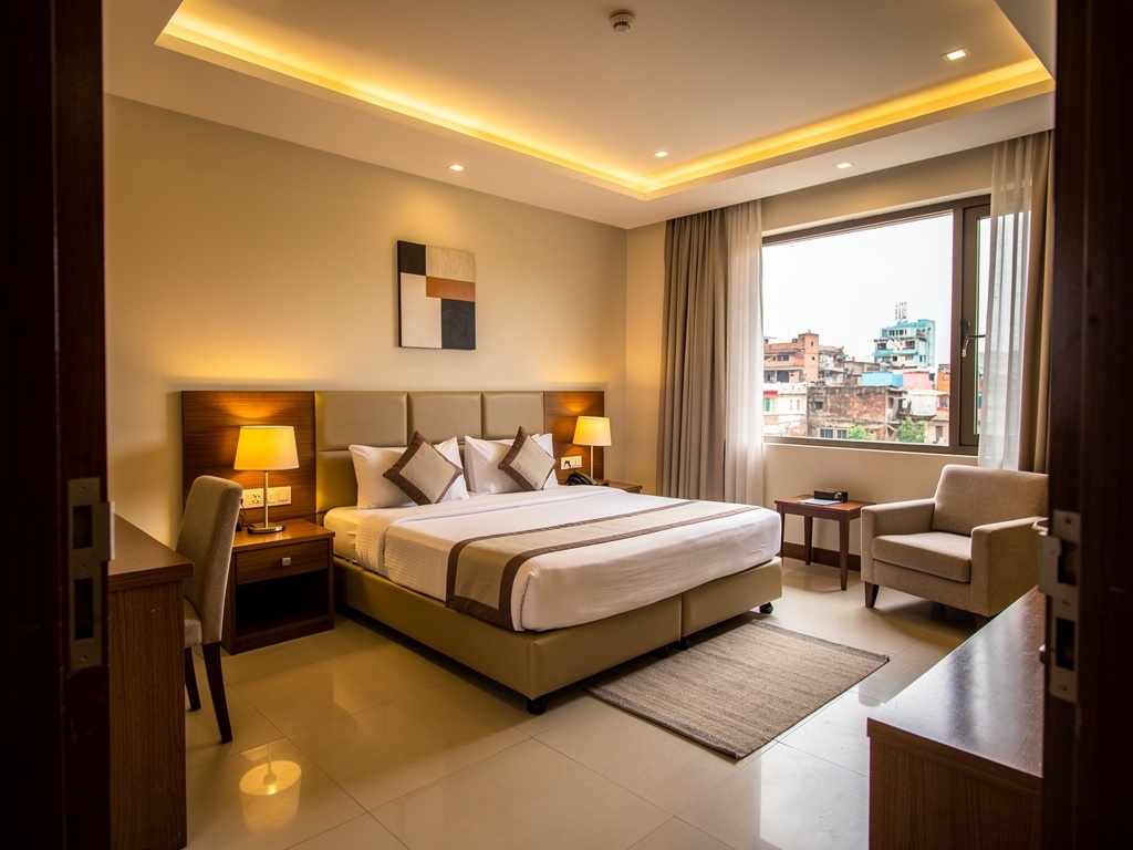 Comfortable hotel room in Hosapete - ideal base for Hampi visit